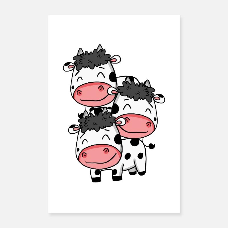 Cute Cows - Cow Motif Poster 16" x 24" (40x60 cm)