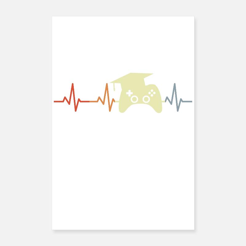 Game Programmer Heartbeat Poster 16" x 24" (40x60 cm)