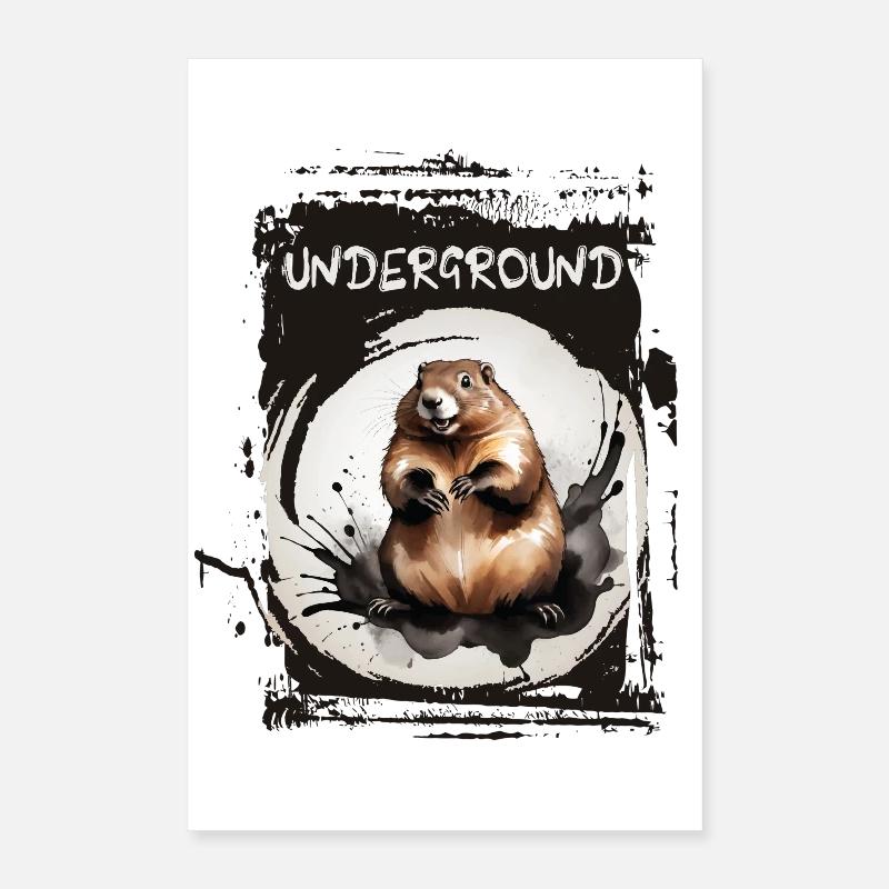 Underground Marmot Poster 16" x 24" (40x60 cm)