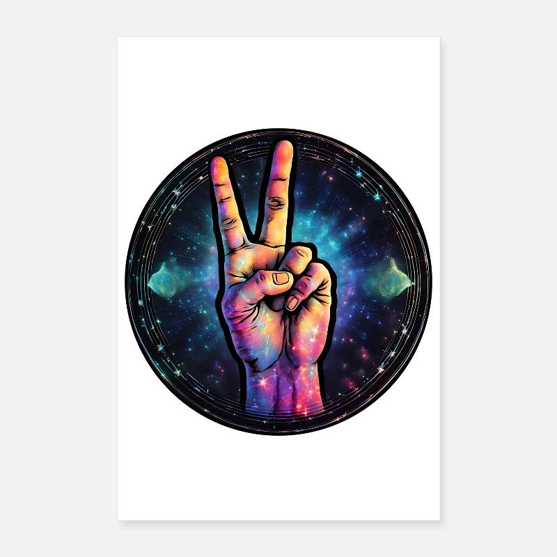 Cosmic Peace Gesture Poster 16" x 24" (40x60 cm)
