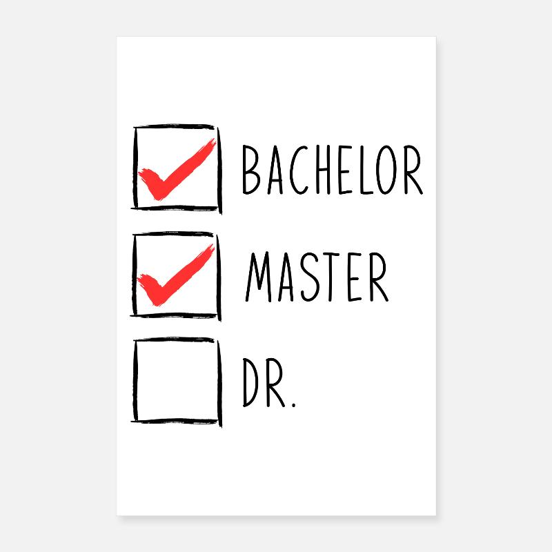 Master graduation, Bachelor Geschenk Abschlus Poster 40x60 cm
