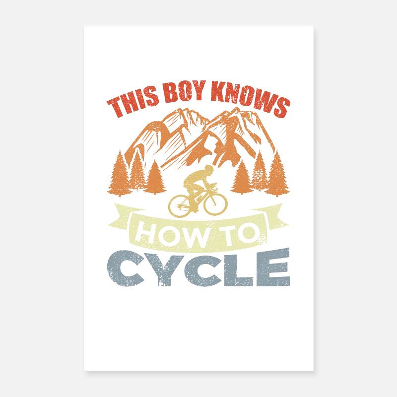 Garçon de bicyclette Poster 40 x 60 cm