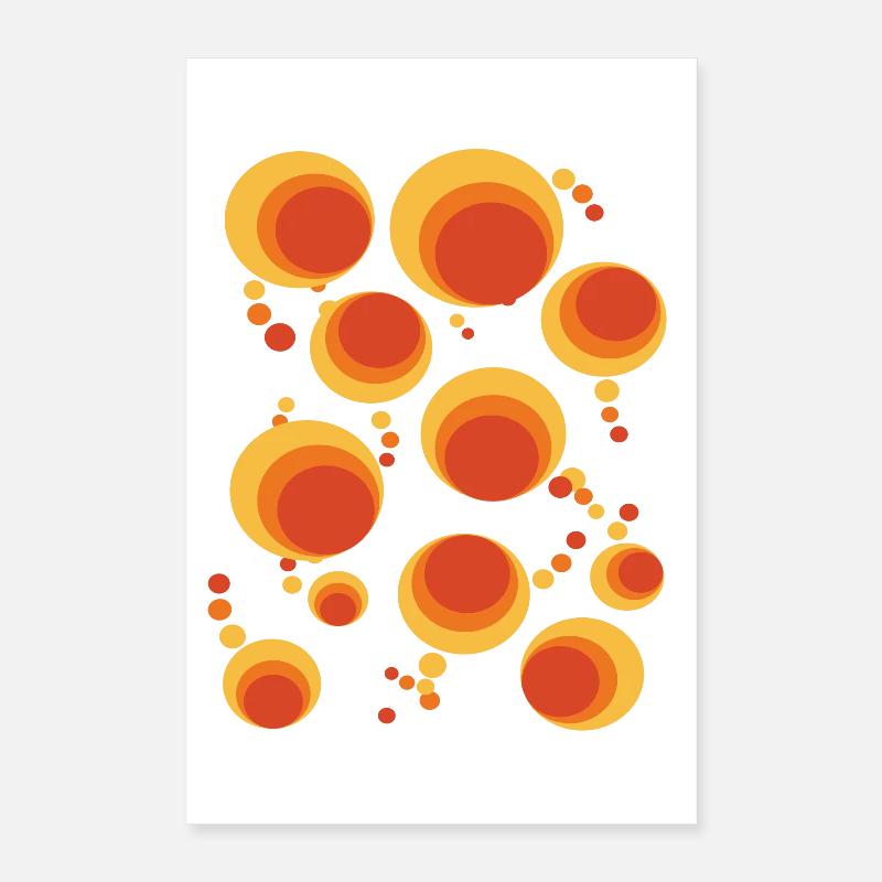 50's 60's Polka Dot Circle Style Pattern Poster 16" x 24" (40x60 cm)