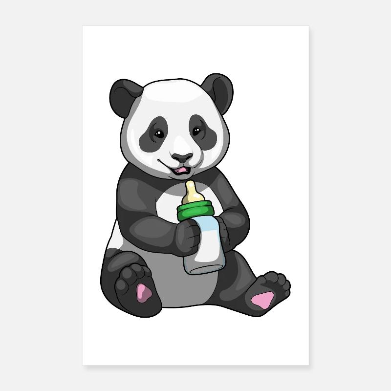 Panda Biberon de lait pour bébé Poster 40 x 60 cm