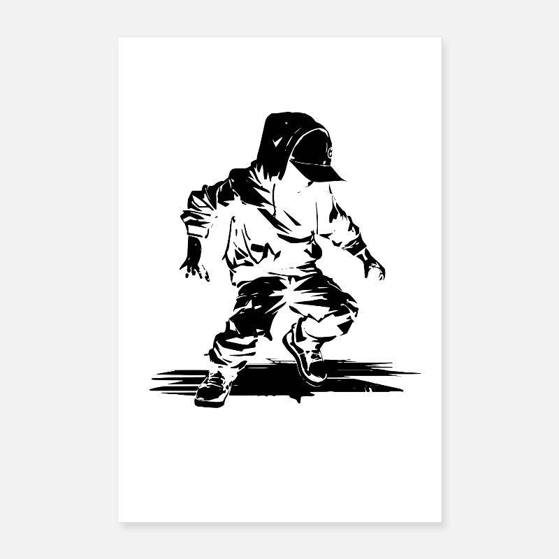 Breakdance Dancer Illustration Poster 16" x 24" (40x60 cm)
