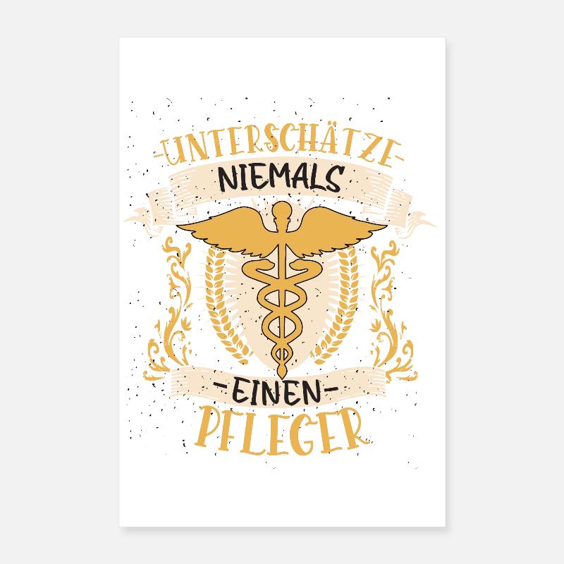 Pfleger Geschenk Fürsorglich Lustig Beruf Poster 40x60 cm