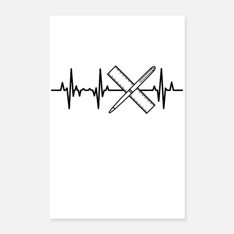 Pen and ruler pulse rate Poster 16" x 24" (40x60 cm)
