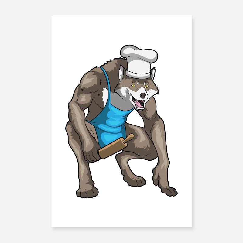 Werwolf Halloween Backen Poster 40x60 cm
