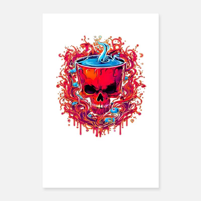 Une boisson diabolique dans une coupe crânienne Poster 40 x 60 cm