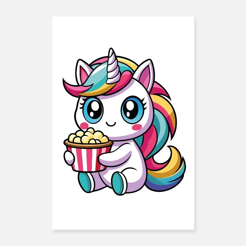 Popcorn Einhorn Poster 40x60 cm