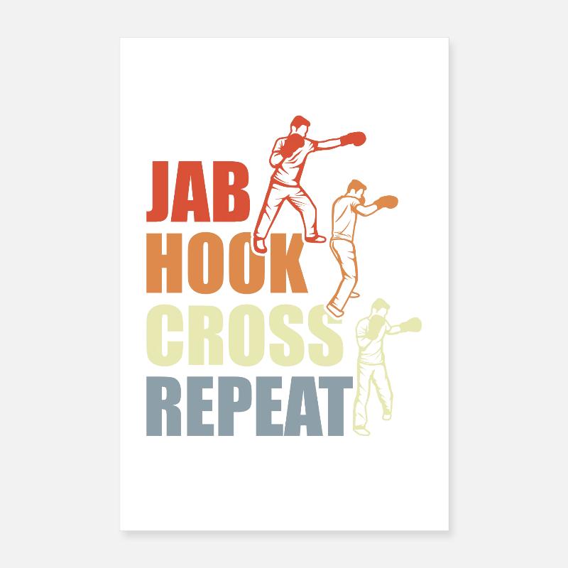 Techniques de boxe vintage Poster 40 x 60 cm