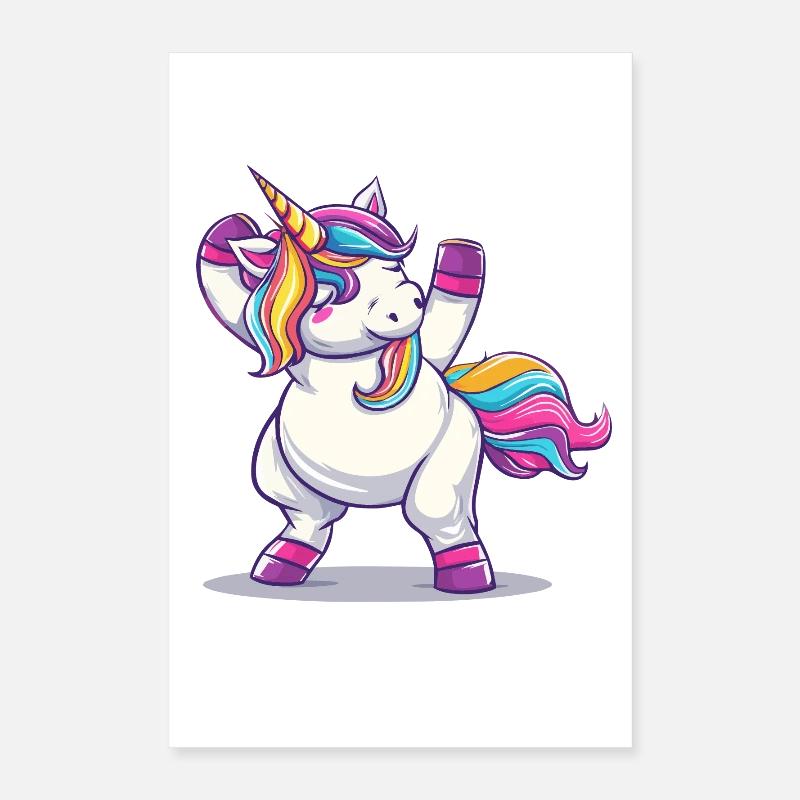Regenbogenzauber Einhorn Pose Poster 40x60 cm