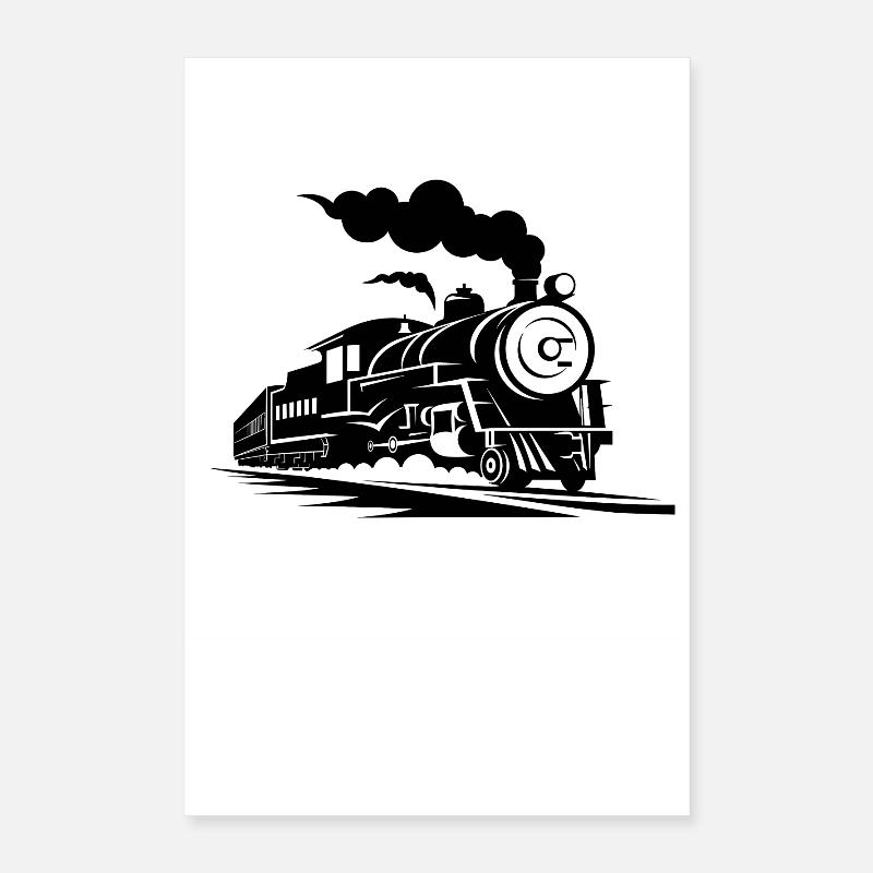 Steam Train Sketch Poster 16" x 24" (40x60 cm)