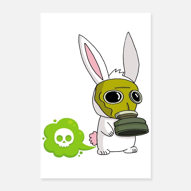 Lapin mignon qui pète Poster 40 x 60 cm