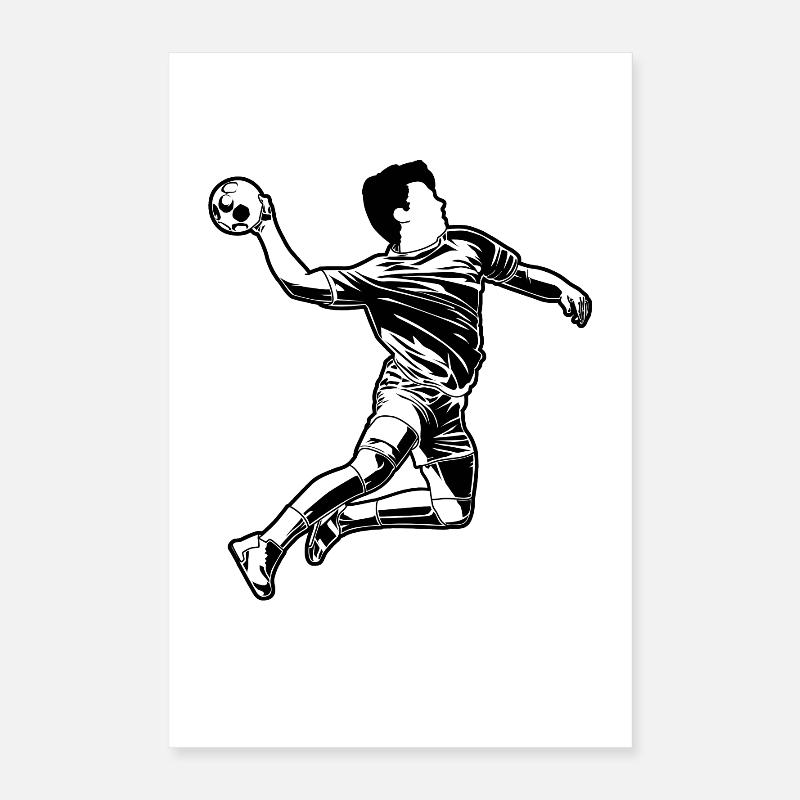Handball Player Graphics Poster 16" x 24" (40x60 cm)