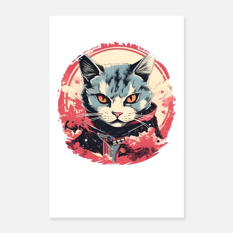 Style d’anime de chat Poster 40 x 60 cm