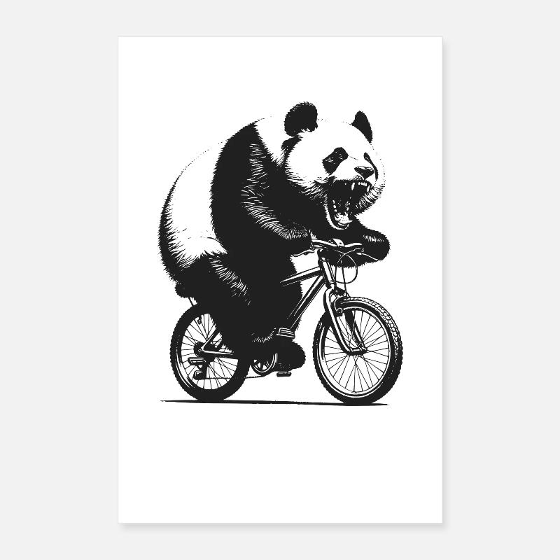 Radfahrender Panda Poster 40x60 cm
