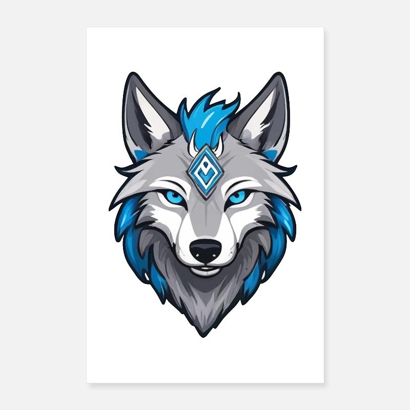 Runic Viking Wolf Poster 40x60 cm