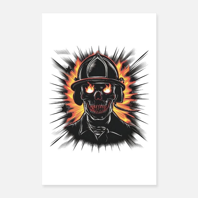 Pompier zombie Poster 40 x 60 cm