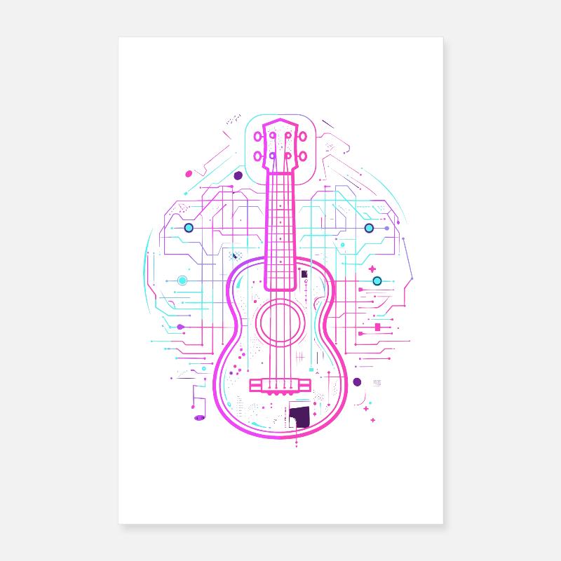Ukulele Skizze Retro Poster 40x60 cm