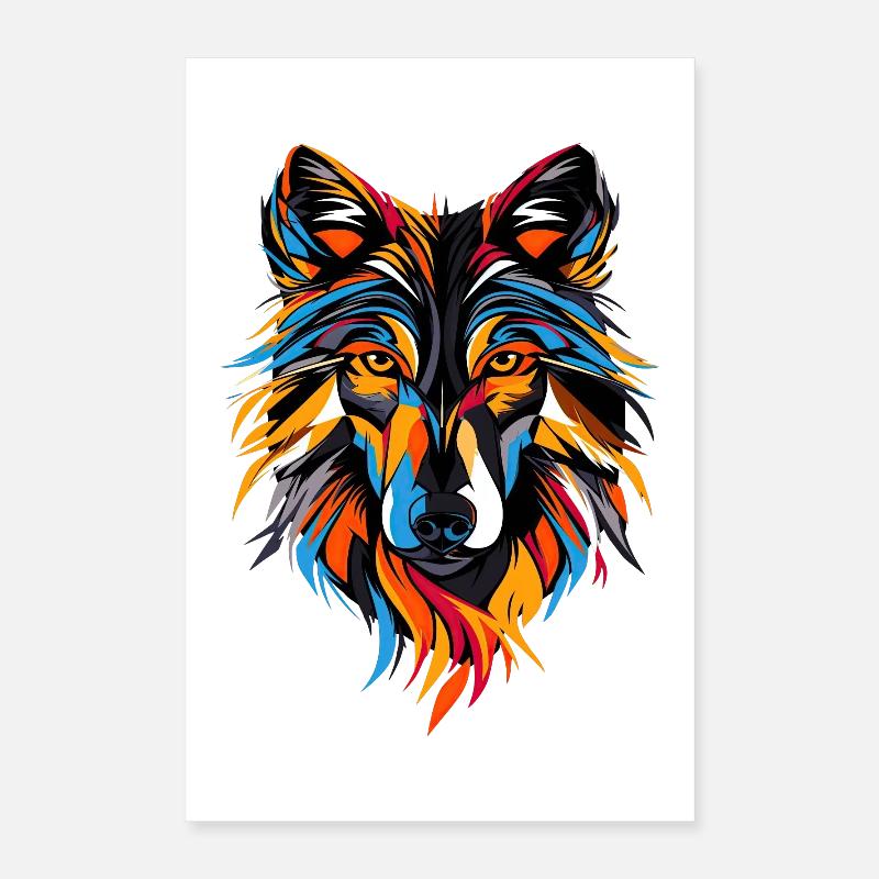 Wolf Motif Wolves Wolf Pack Gray Wolfhound Wolf Poster 16" x 24" (40x60 cm)