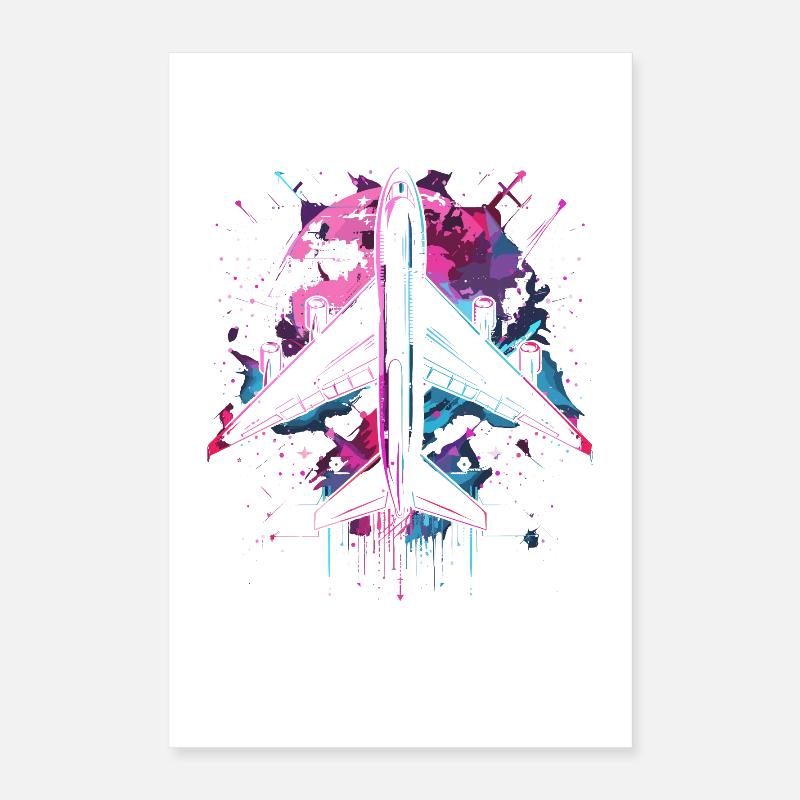 Flugzeug Steampunk Poster 40x60 cm