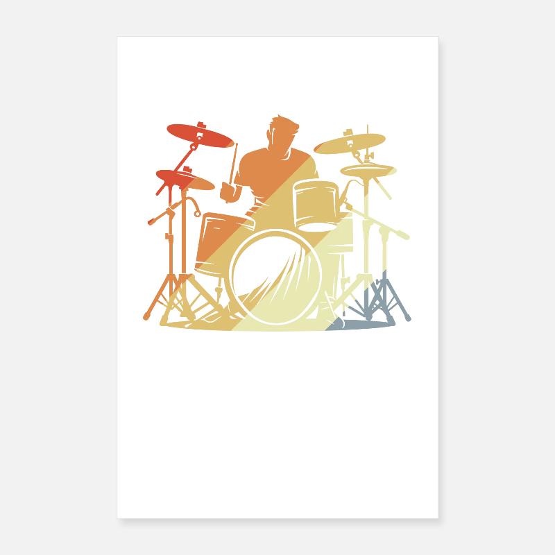 Batteur Style Rétro Poster 40 x 60 cm