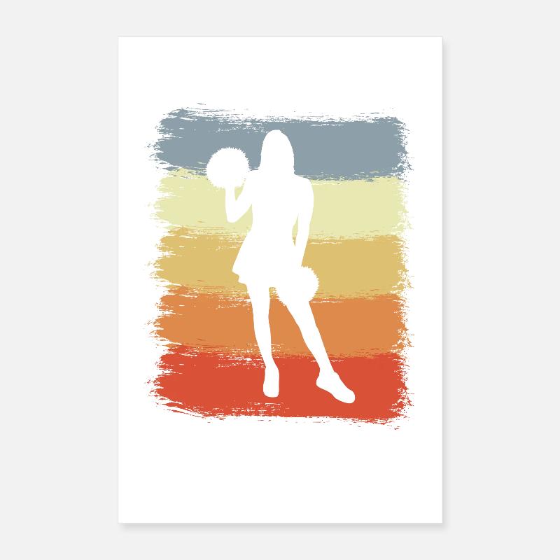 Vintage Cheerleader Drawing Poster 16" x 24" (40x60 cm)