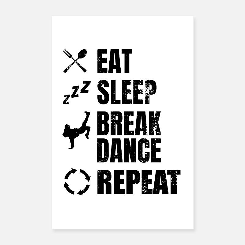 Horaire des breakdancers Poster 40 x 60 cm