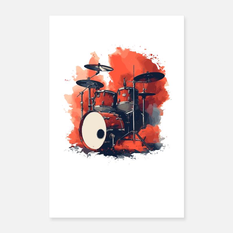 Schlagzeug Retro Style Poster 40x60 cm