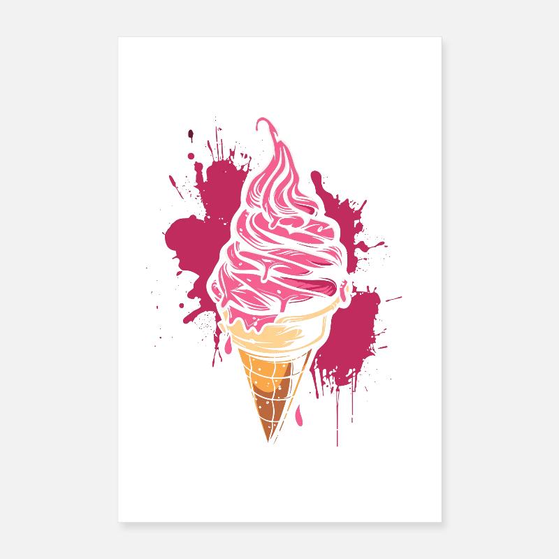 Softeis Farbkleckse Poster 16" x 24" (40x60 cm)