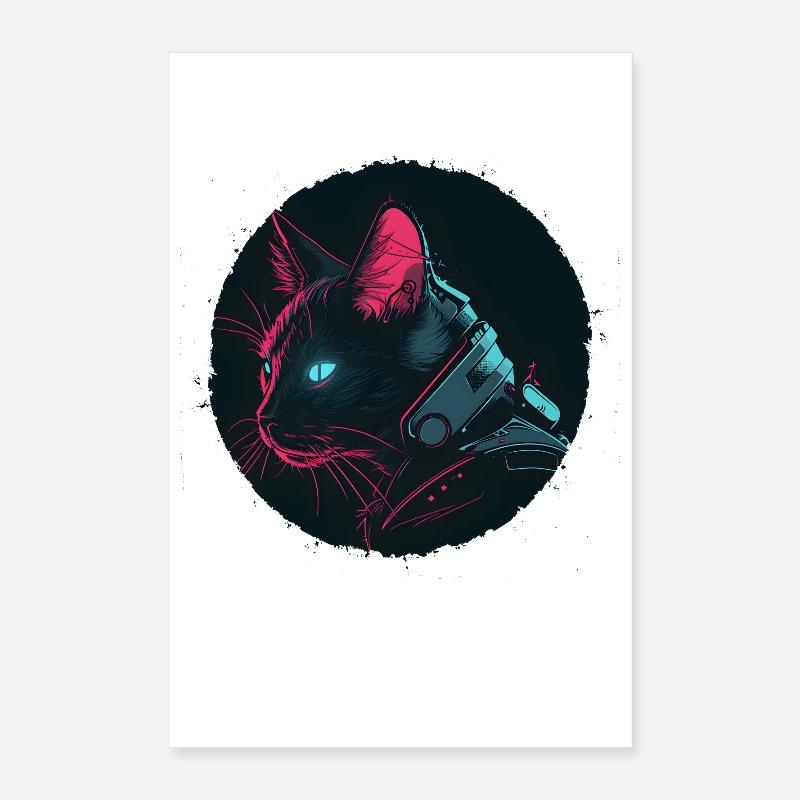 Chat dans le style Steampunk Poster 40 x 60 cm