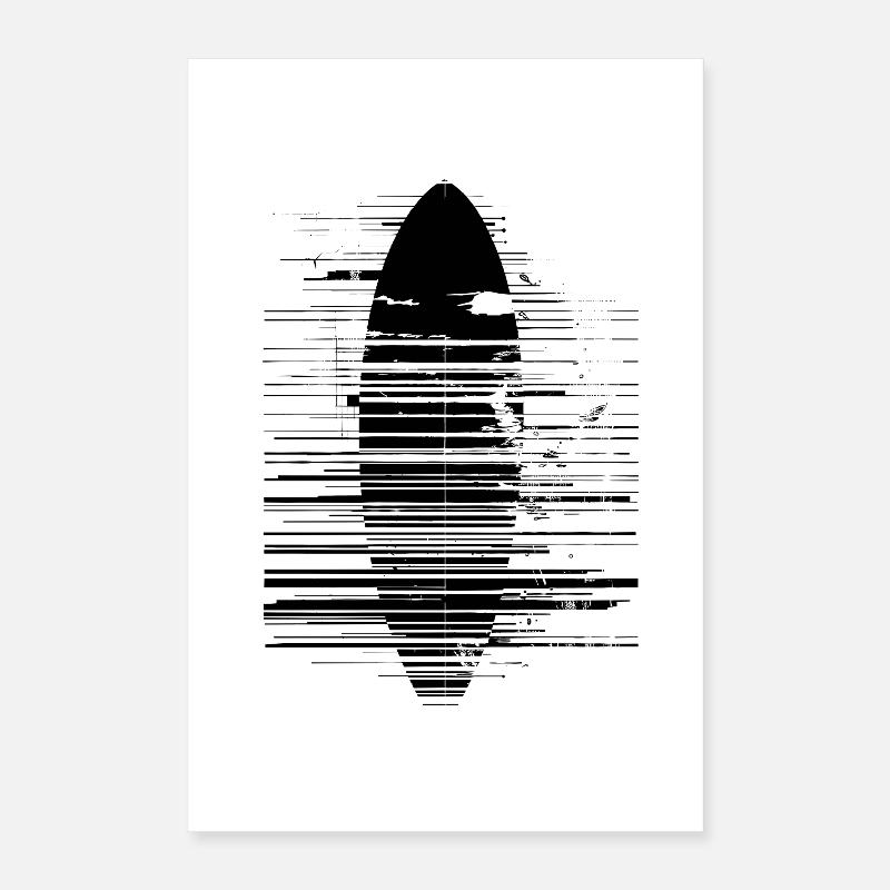 Surfboard Drawing Poster 16" x 24" (40x60 cm)
