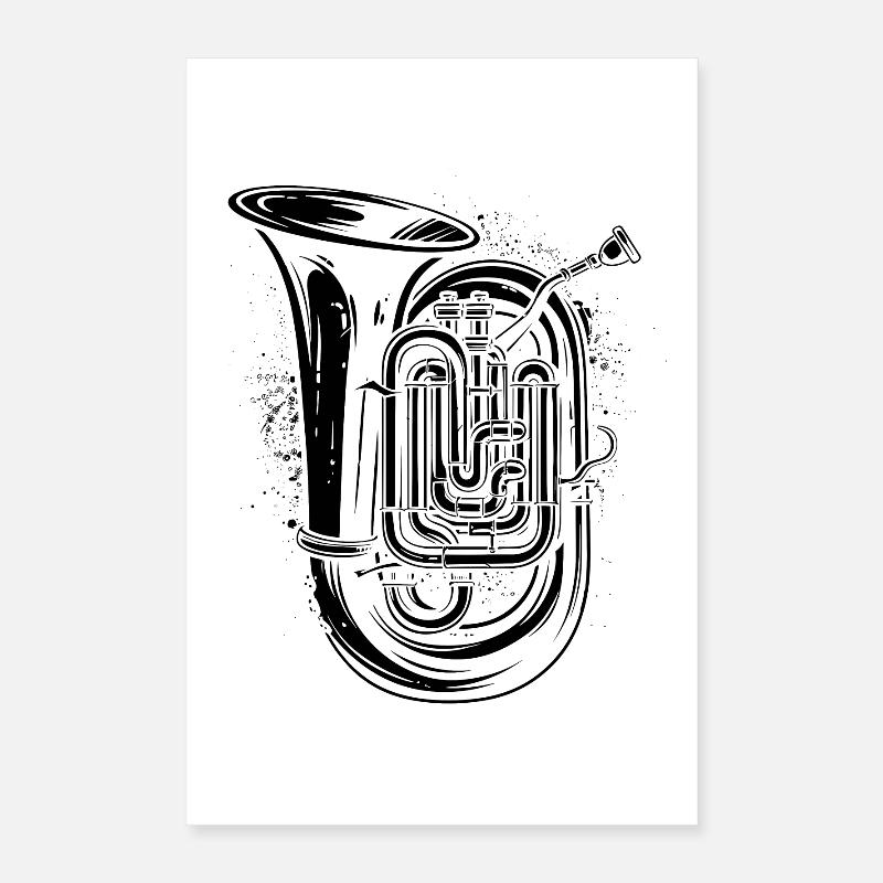 Dessin de tuba Poster 40 x 60 cm