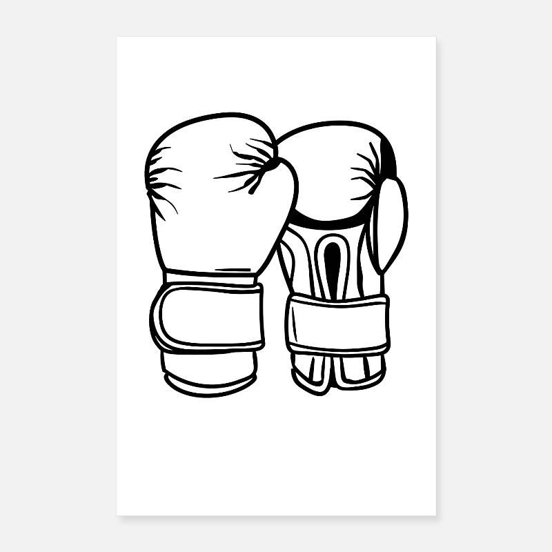 Dessin de gants de boxe Poster 40 x 60 cm