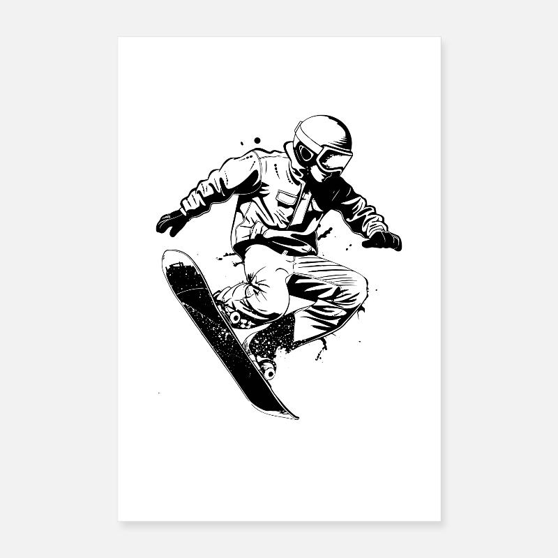 Snowboarder Grafik Poster 40x60 cm