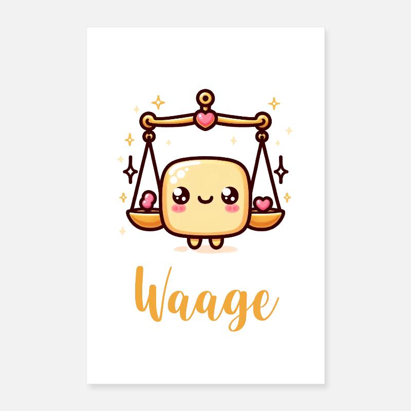 Waage Sternzeichen Astrologie Geschenk Poster 40x60 cm