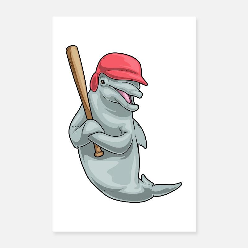 Batte de baseball Dolphin Poster 40 x 60 cm