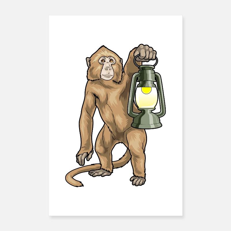 Lanterne Singe Poster 40 x 60 cm
