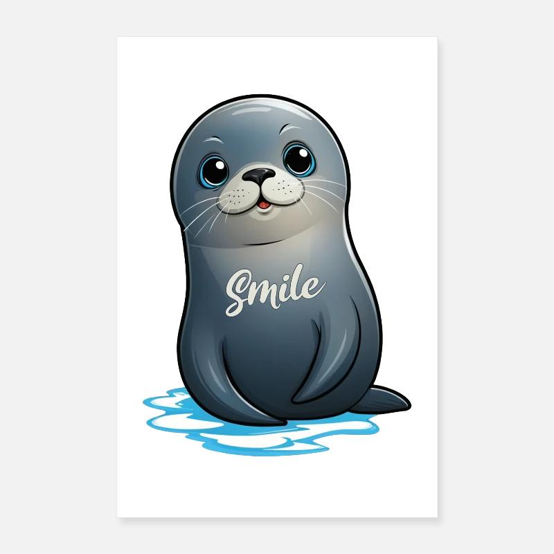 Niedlicher Seehund Poster 40x60 cm