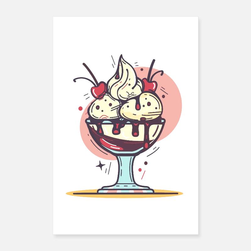 Graphique de crème glacée Poster 40 x 60 cm