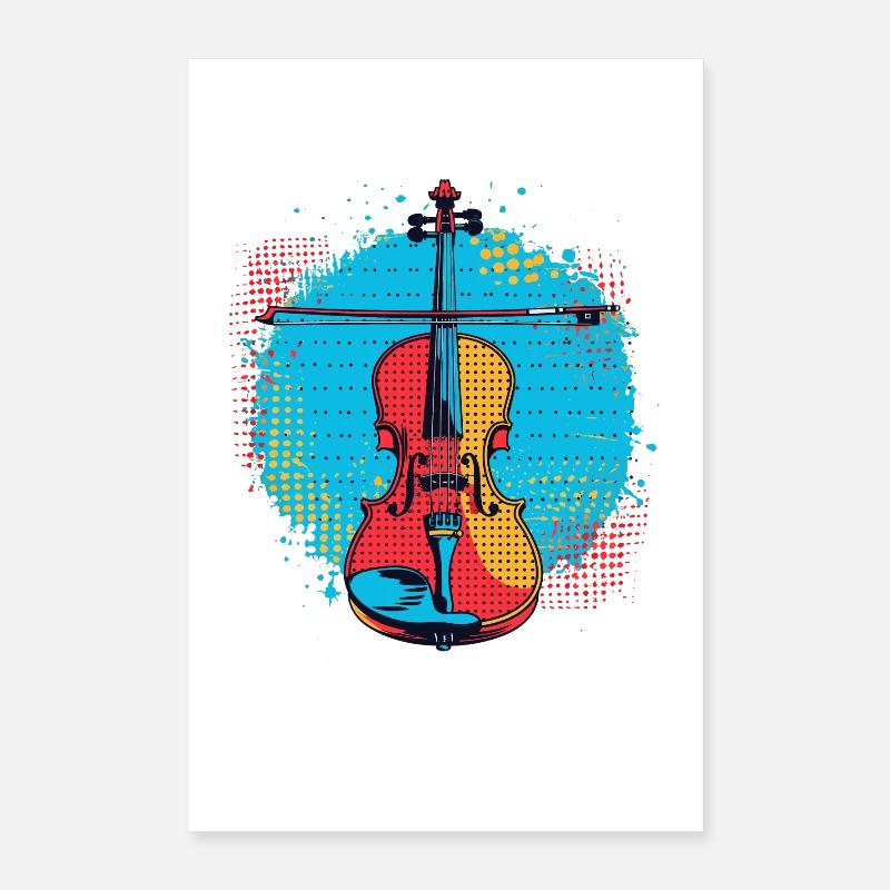 Dessin de violon Poster 40 x 60 cm