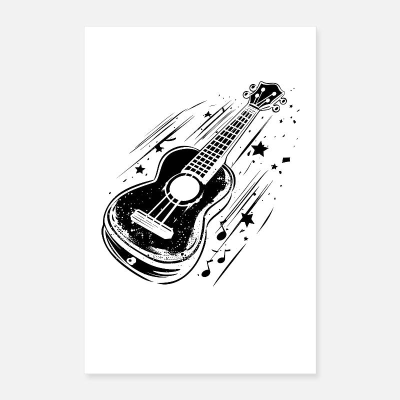 Ukulele Drawing Poster 16" x 24" (40x60 cm)