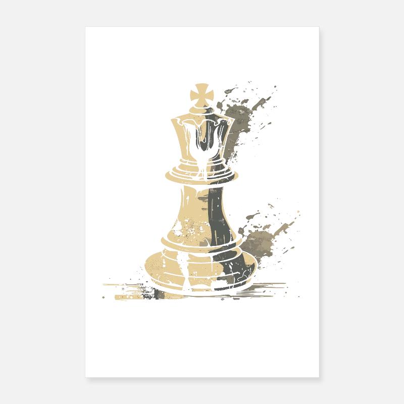 Graphiques de pièces d’échecs Poster 40 x 60 cm