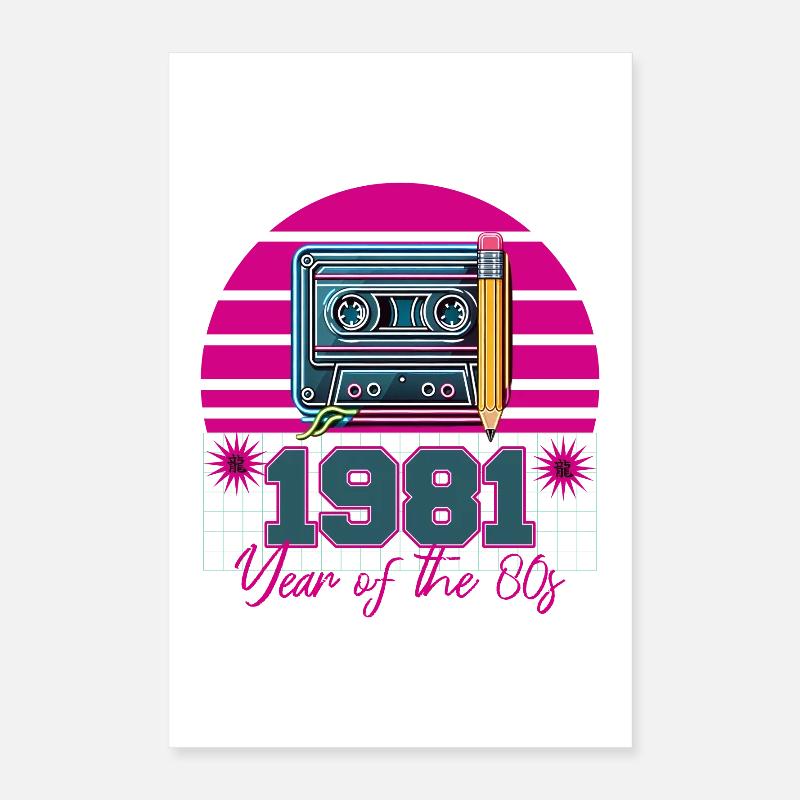 Cassette rétro 1981 Poster 40 x 60 cm