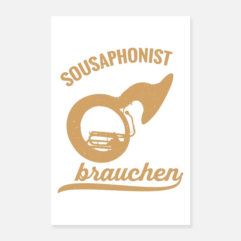 Sousaphonist Held Sousaphon Musiker Blaskapelle Poster 40x60 cm