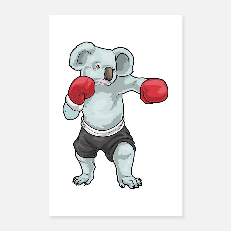 Koala Boxer Boxhandschuhe Boxen Poster 40x60 cm