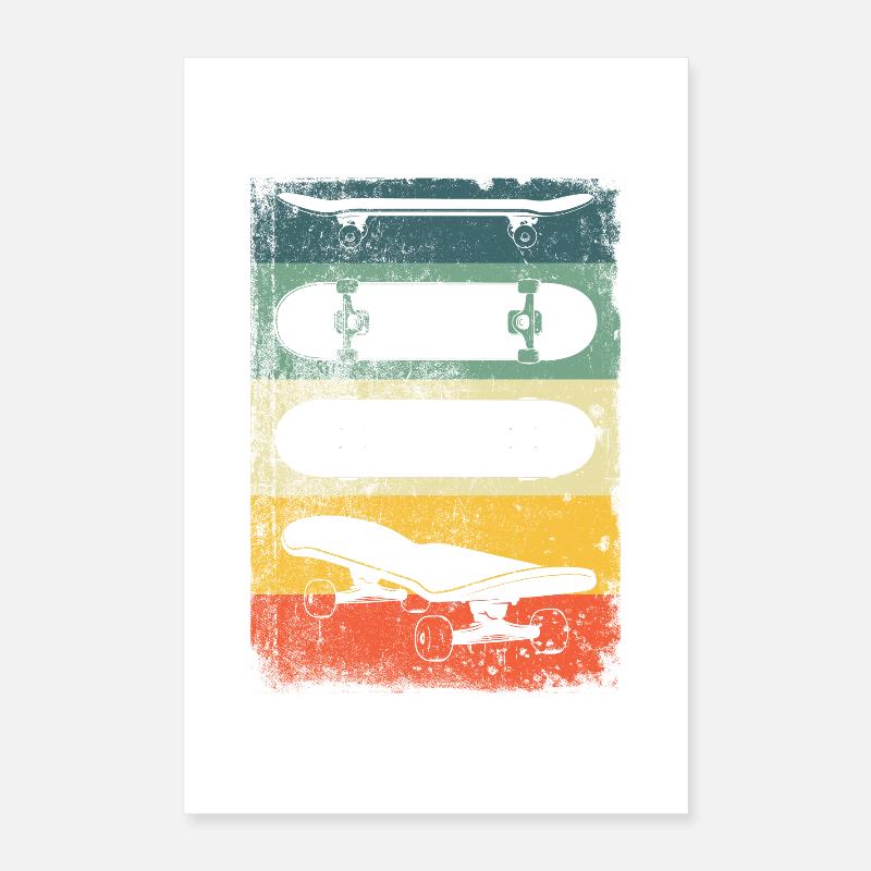 Skateboard Rétro Poster 40 x 60 cm
