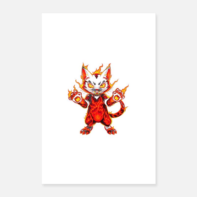 Chat de Feu et de Lave - Chaton en feu Poster 40 x 60 cm
