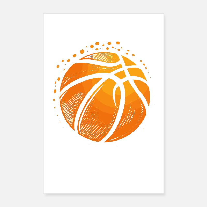 Graphique de ballon de basket-ball Poster 40 x 60 cm